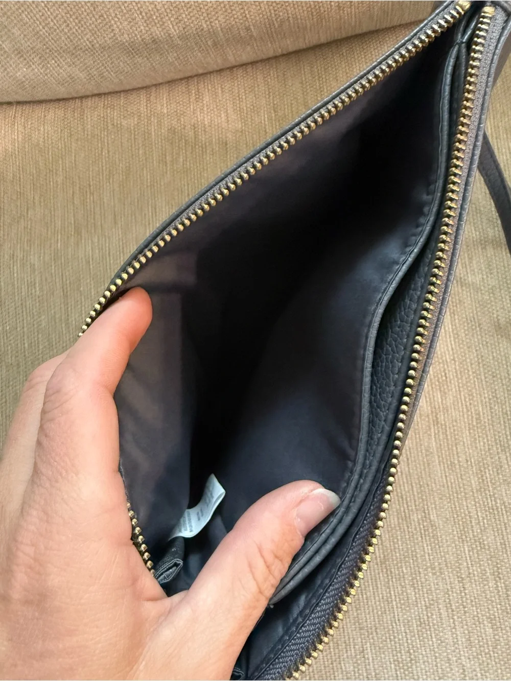 Freshly Picked Black Pebbled Leather Wristlet Clutch with Tassel
